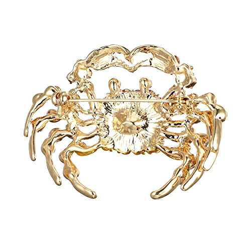 Image of BriLove Crab Brooch Pin for Women Fashion Sparking Rhinestone Animal Brooches