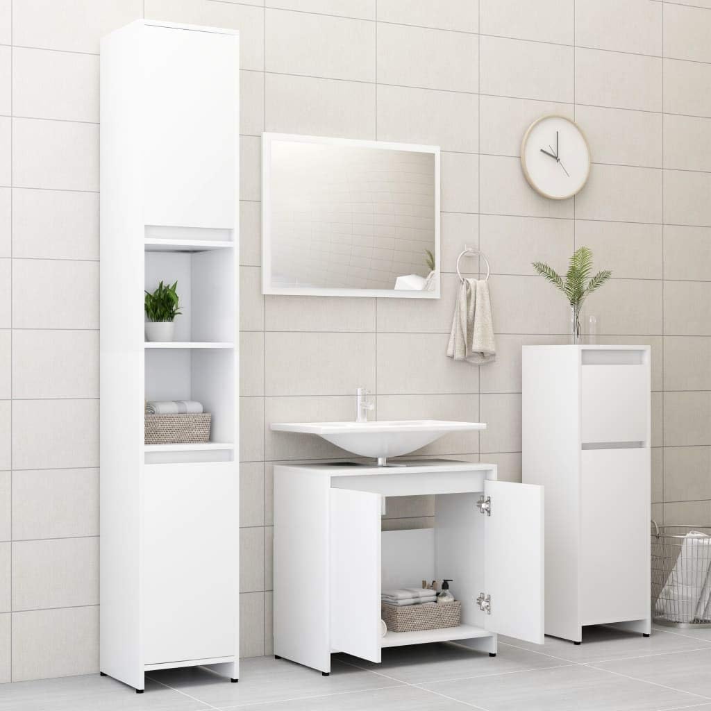 Bathroom Pedestal Sink,Under Sink,Organizer,Vanity Storage,Easy to Clean,Bathroom Cabinet White 23.6"x13"x22.8" Chipboard