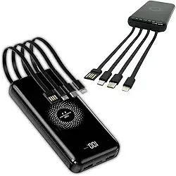 Carregador Portátil Power Bank 20.000mAh, Carregador Indução até 15 horas de bateria, compatível com iPhone, Samsung, Motorola e Xiaomi - Steel Hook