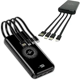 Carregador Portátil Power Bank 20.000mAh, Carregador Indução até 15 horas de bateria, compatível com iPhone, Samsung, Motorola e Xiaomi - Steel Hook
