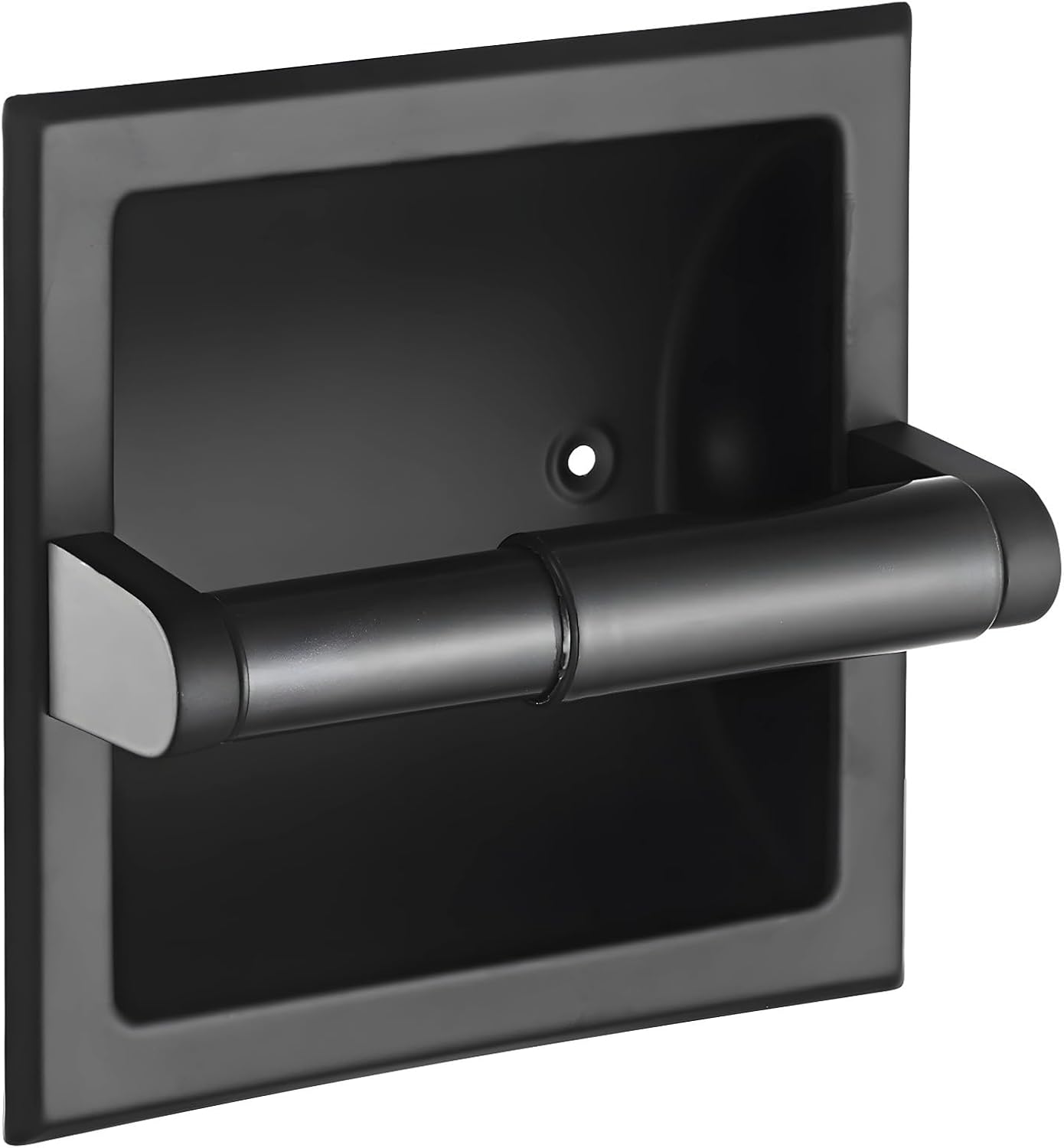 Recessed Toilet Paper Holder, Stainless Steel Built-In Black Wall Mount, For Bathroom Hotel Public Restroom