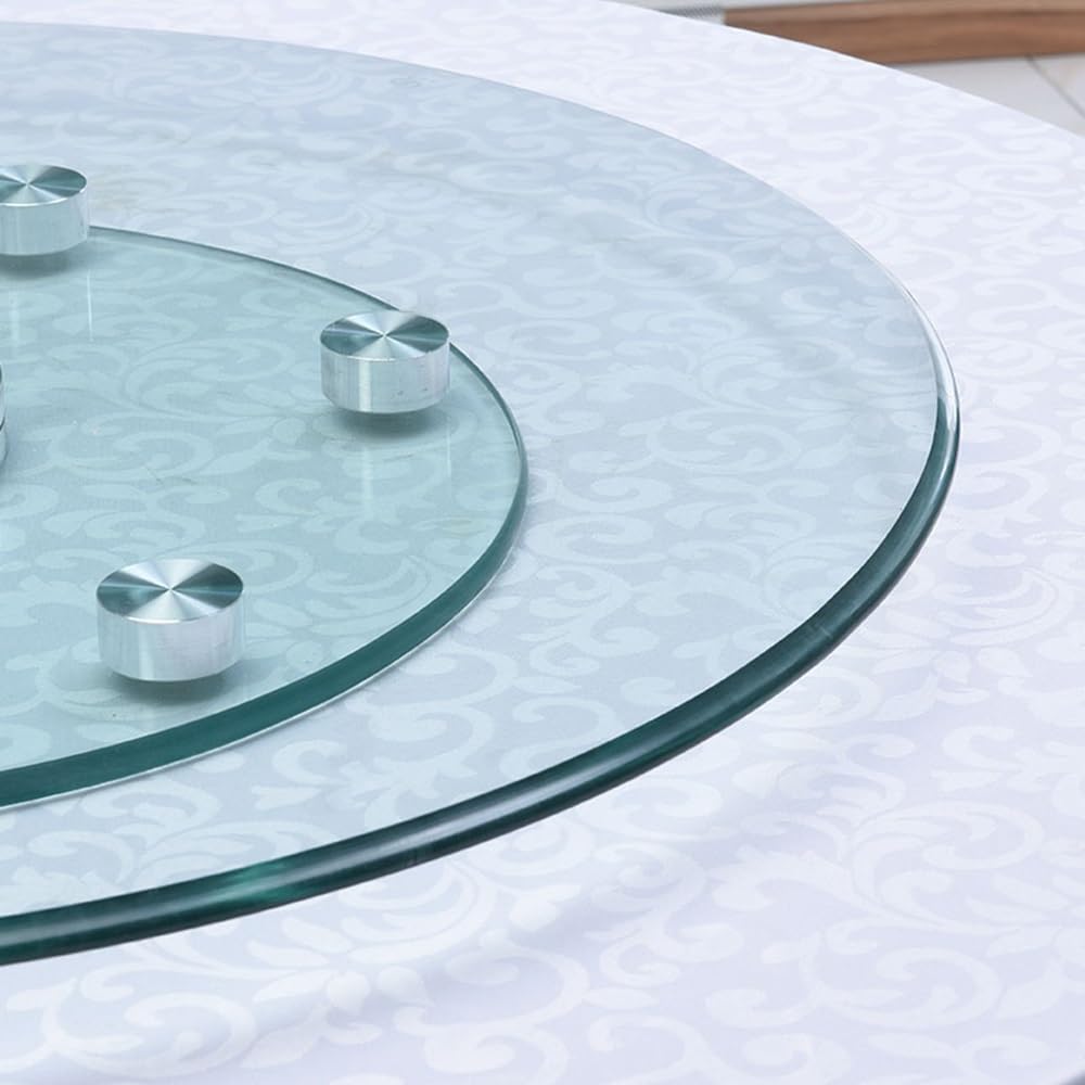 Plateau tournant Lazy Susan en verre trempé pour table de salle à manger – Plateau de service rond avec roulettes, idéal pour partager et divertir facilement, parfait pour les assiettes de 50,8 cm