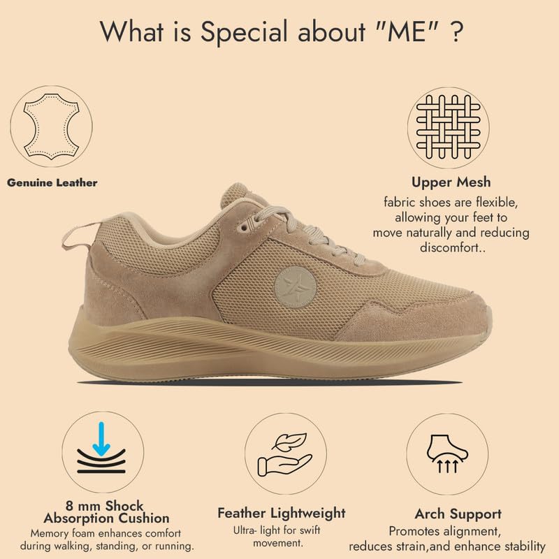 FAUSTO Men Suede Leather Breathable Broad Feet Classic Casual Shoes | All Day Comfortable Walking Sneakers | Memory Cushioned Insole with Anti Skid TPR Sole 5 51Nws2Jz98L