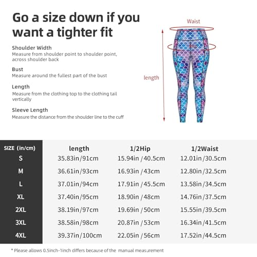 Mallas deportivas de cintura alta Yyoretp para correr con estampado de sirena 5