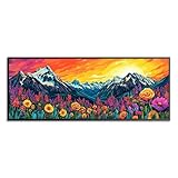 Wergund 5D DIY Large Diamond Art Kits for Adults Mountain, Large Size Diamond Art Flower, Full Drill Crystal Rhinestone Embroidery Cross Stitch Arts Craft Canvas Home Wall Decor Gift 12x30Inch
