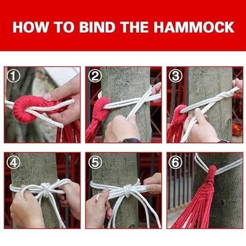 Image of Baskety Double Person Cotton Canvas Hammock with Spreader Bars, Ultralight Travel & Camping Swing Bed for Balcony, Garden, Outdoor & Beach - Max Load 200KG, Red (280 x 100 cm)
