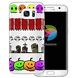 dessana Halloween Horror transparente Schutzhülle Handy Case Cover Tasche für Samsung Galaxy S7 Edge Trick or Treat Muster