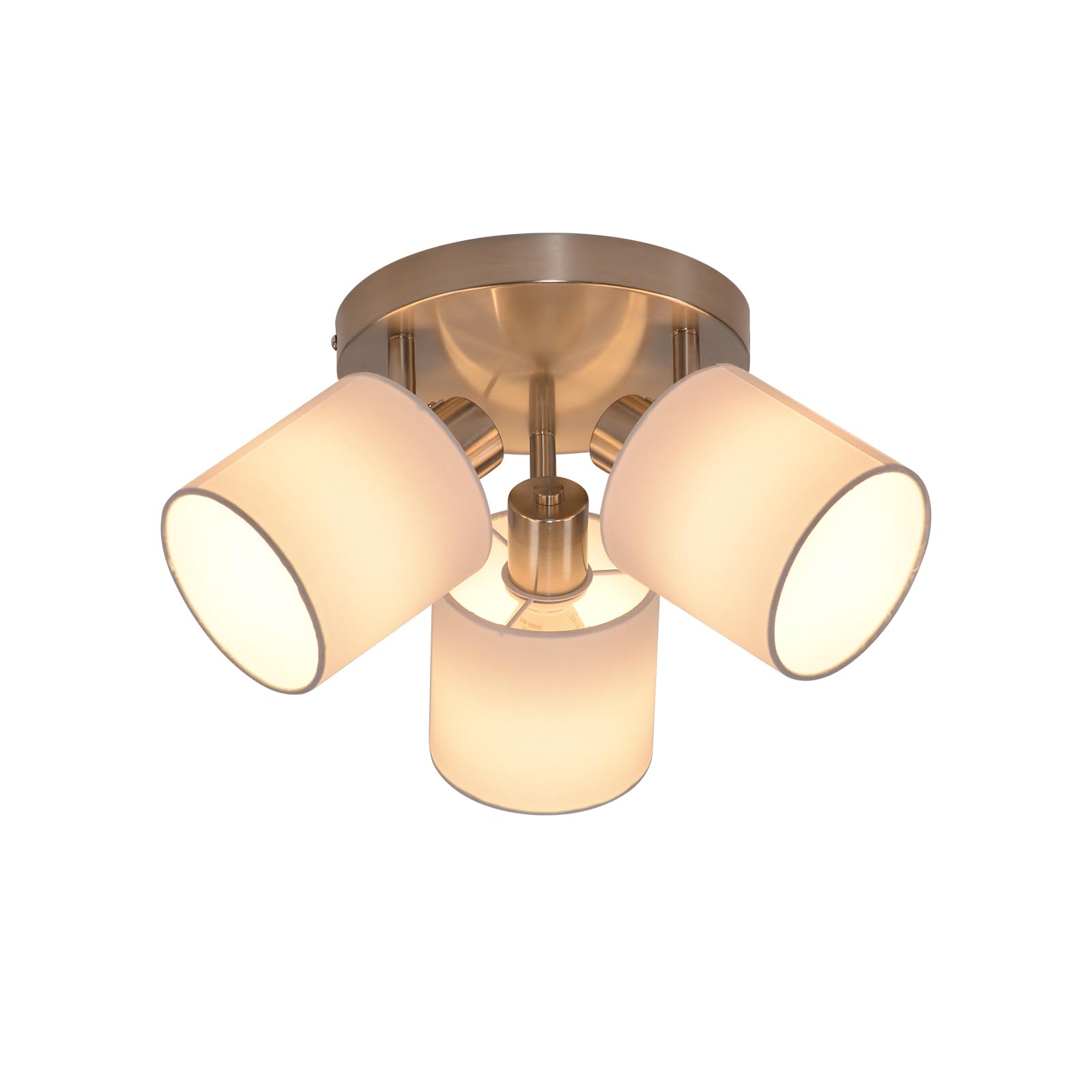 Glitzerlife Faretti da Soffitto 3 Luce Plafoniera Lampada da Soffitto | Argento Orientabili Faretto da Parete Moderna E14 Luci da Soffitto per Soggiorno Cucina camera da letto Lampadina Non Incluse