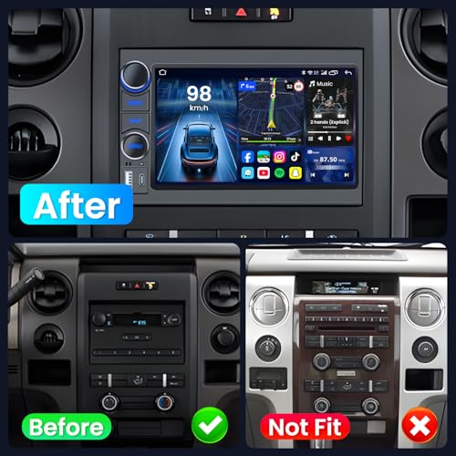 Image of Car Radio for Ford F150 2004-2008: 7'' Touch Screen Car Stereo with Wireless CarPlay & Android Auto Bluetooth WiFi GPS FM RDS SWC Backup Camera