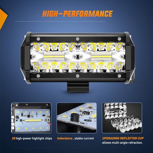 Nilight 作業灯 LEDライト 12V/24V対応 ワークライト 投光器 IP67防水 デッキライト 120W 10800LM/1個 トラクター 車用 サーチライト 高輝度 船 サーチライト 除雪機 オフロード トラック 建設機械に最適 大型トラック 車 軽トラ作業 船舶用 兼用 防水 防塵 防震 取付け自由 省エネルギー 各種作業車に対応 前照灯 2個セット