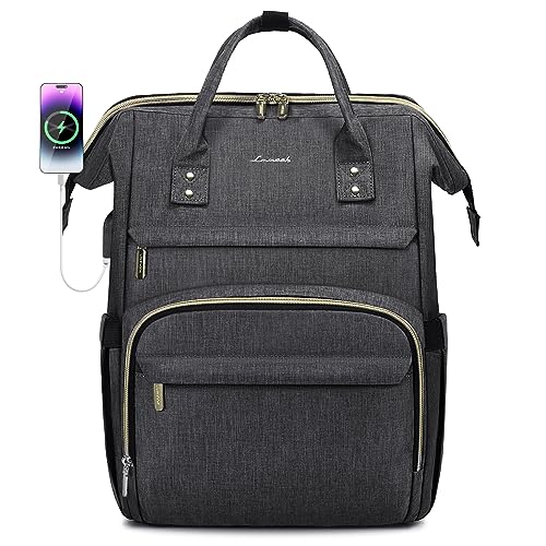 Lovevook Laptop Backpack For Women,15.6 Inch Professional Womens Travel Backpack Purse Computer Laptop Bag Nurse Teacher Backpack,Waterproof College Work Bag Carry On Back Pack With Usb Port,Dark Grey #TOP1