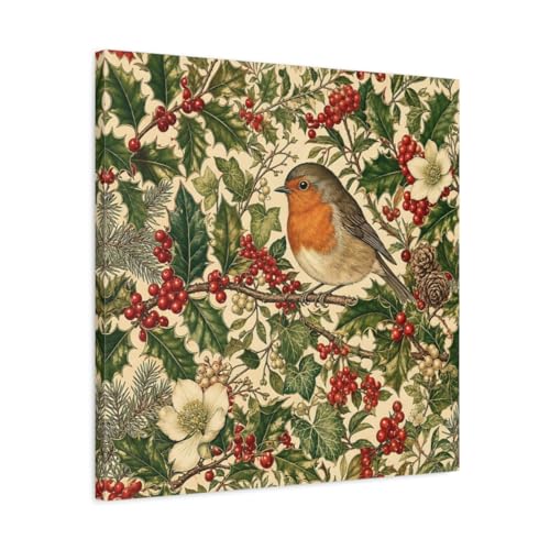 Toile robin red green vintage pour habiller un mur vide de salon
