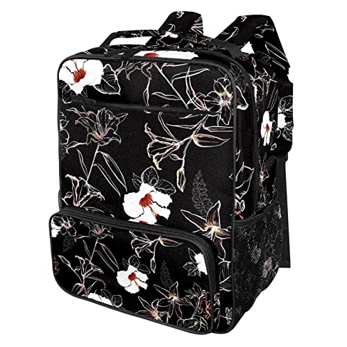 Sac à dos de voyage à motif lys blanc, le cartable idéal pour vos weekends et sorties urbaines