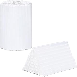 H&S Hot Glue Sticks - Pack of 125, 7mm x 100mm (1/4" x 4") - Mini Glue Sticks for Crafting or Repairs, Clear