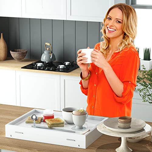 Bed Tray Table Breakfast Food Tray With Folding Legs Serving Tray For Computer Laptop Desk Bed Platters Tv Snack Tray By Artmeer (White, Medium) #TOP1