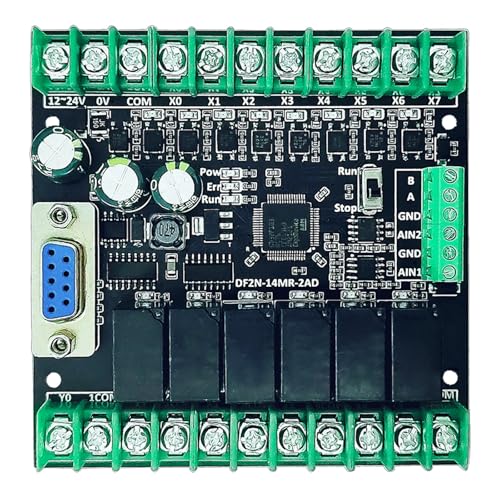 Controlador programable PLC FX3U 20MR con fuente de alimentación de 12-24 V CC y 2AD analógico 4
