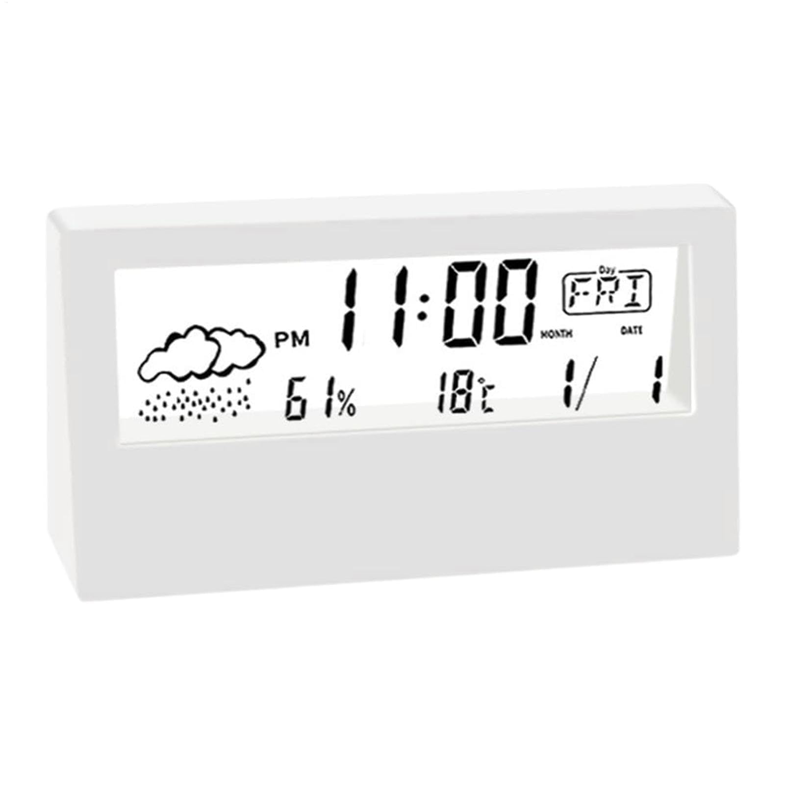 VLQXKDPOI Alarm clock,Nightstand Clock - Creative Digital, Transparent Desk | Temperature, is a clear nightstand with any decoration or sta date, time display, perfect for