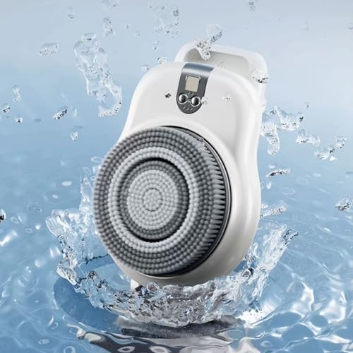 壁掛けバッククリーナー、高さ調節可能な電動ボディブラシバックスクラバー、360°自動回転、IPX7防水、2600mAhリチウムバッテリー、シャワー、角質除去、マッサージ用