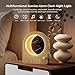 blonbar Sunrise Alarm Clocks for Bedrooms, Stepless Dimmable Moon Lamp Dual Alarm Clock Wake Up Light with 12Levels Volume for Heavy Sleepers, 10 Natural Sounds with Timer, Gifts for Women