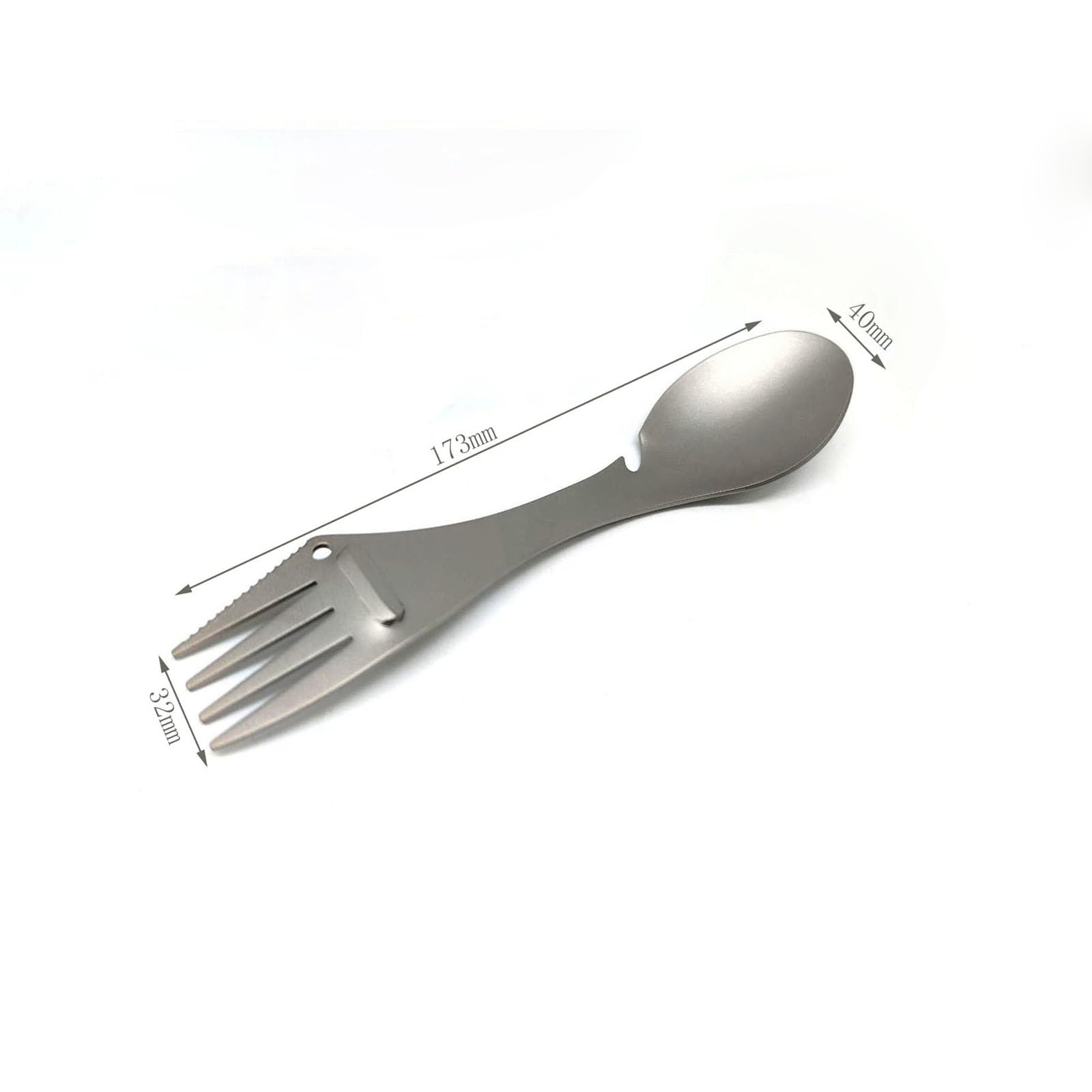 Titan-Göffel 5-in-1 Multifunktions-Sil-Set, leicht, Löffel, Gabel, Messer, Dosen- und Flaschenöffner, tragbar, Titan-Ausrüstung für Camping, Wandern, Grillen, Picknick, Angeln, Reisen