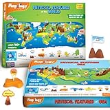 Imagimake Mapology Physical Features of World and USA Bundle - 3D Puzzle for Kids | Educational Toys for Kids Ages 8 9 10 11 12 Years