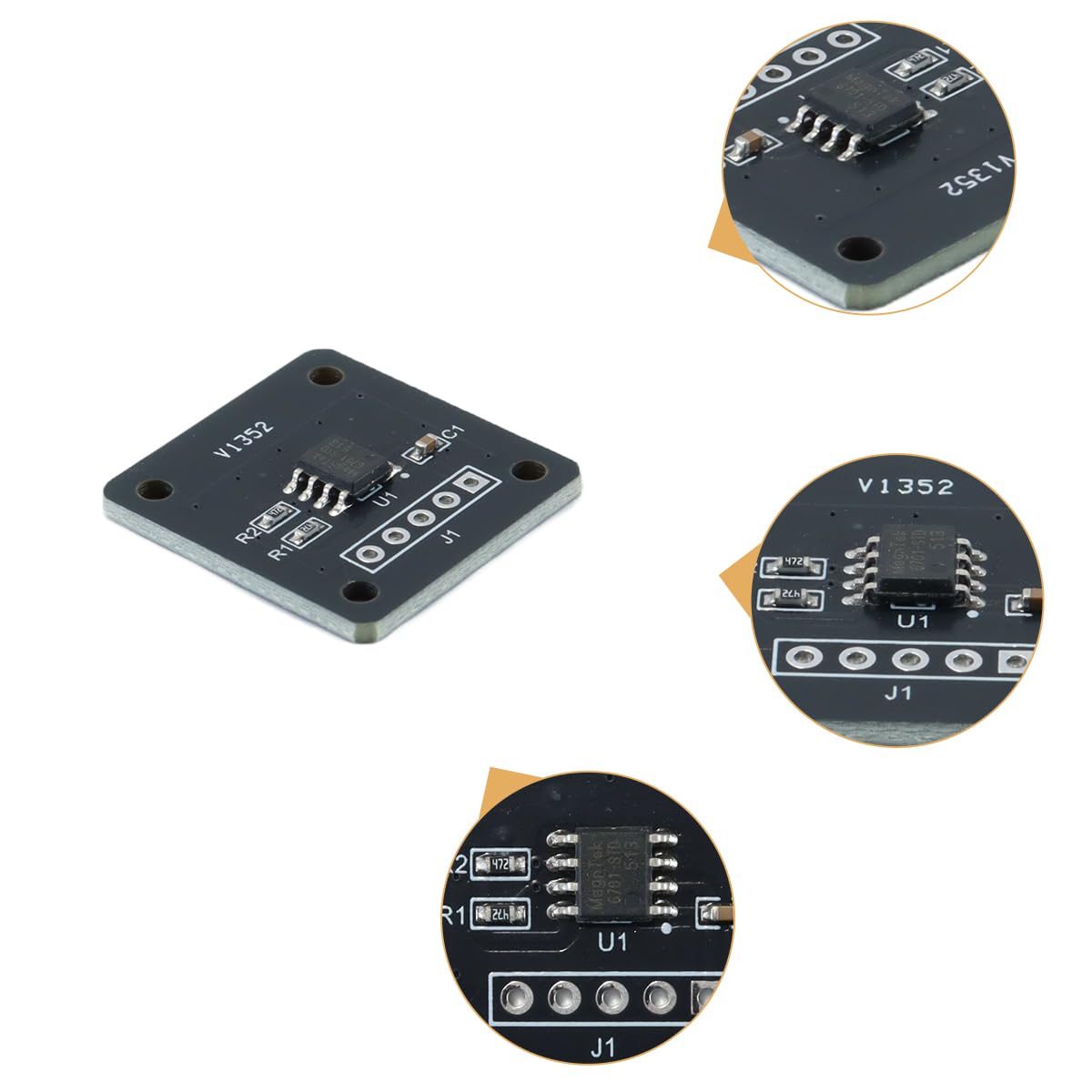 Lot de 3 modules de capteur d'encodeur magnétique MT6701, mesure d'angle absolu 14 bits, technologie à effet Hall différentiel