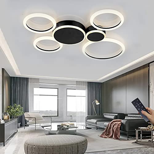Lampadario moderno a led con telecomando per soggiorno, camera da letto, sala da pranzo, sala studio, apparecchio di illuminazione a soffto per la casa  39