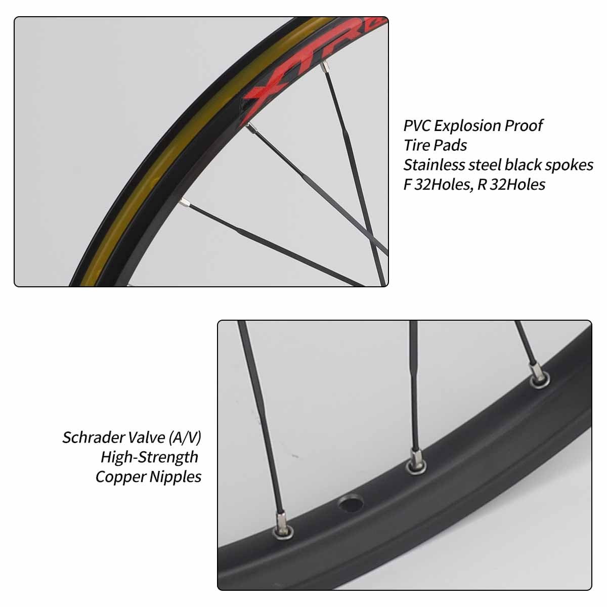 Juego De Ruedas De Bicicleta De Montaña 26" 27.5" 29", Cassette De 8 9 10 Y 11 Velocidades, Llantas De Aluminio De Doble Pared con Freno De Disco, Neumáticos De 1.75 A 2.3",100/135mm QR