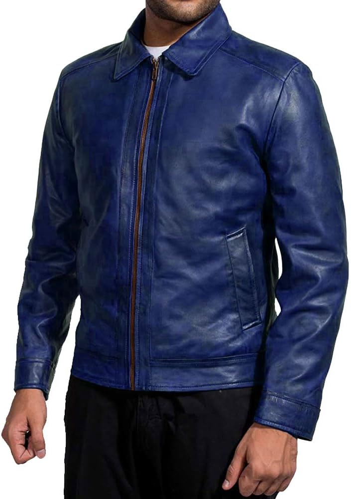 Mens Leather Jacket - Real Lambskin Classic Vintage Style Leather Jackets For Men Brown Leather Jacket for Mens - Image 3