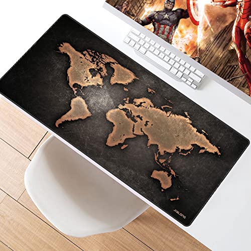 Image of JIALONG Large Gaming Mouse Pad, XXL Desk Mousepad with Stitched Edges, Non-Slip Base Keyboard Pad for Gamer, Office & Home Retro Map