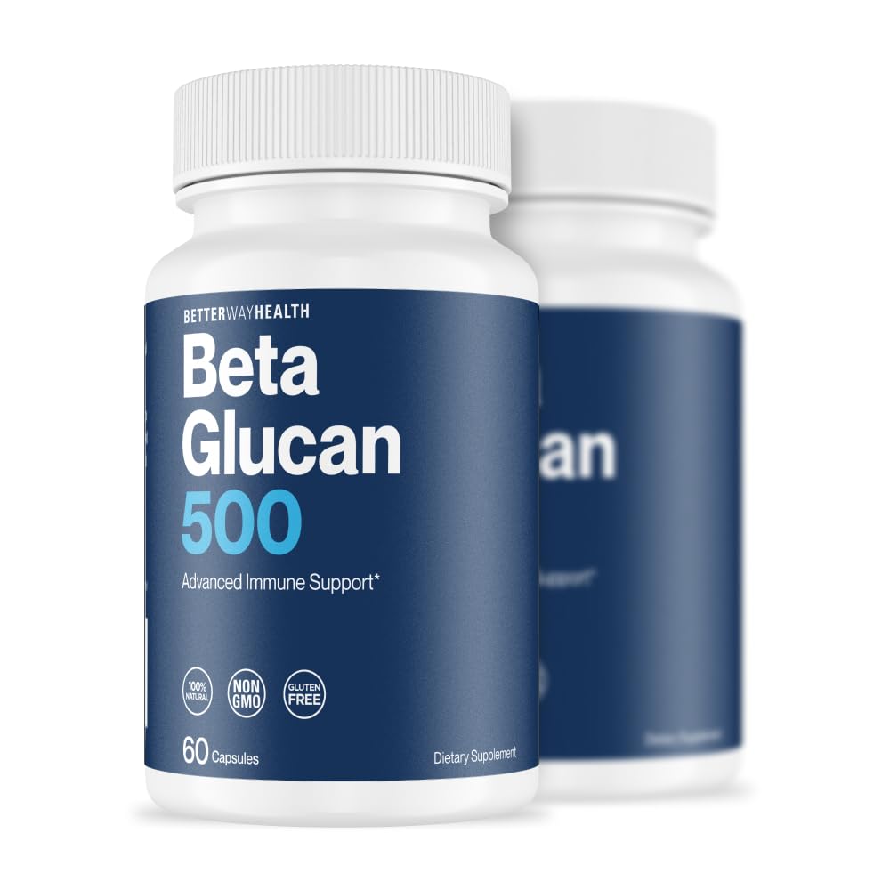 Better Way Health™ - Advanced Immune Readiness - Highly Purified 1,3/1,6 Beta Glucan 500 - Clinically Tested Immune Defense - 500mg/60 Capsules (Pack of 2)