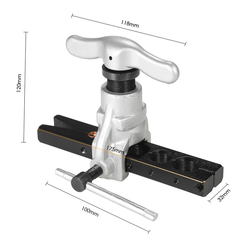 Set di strumenti di svasatura eccentrica per applicazioni di tubazioni dei freni a gas per acqua di refrigerazione Tubi 6 matrici Dimensioni 1/4-3/4 pollici Angolo di 45 gradi Tipo