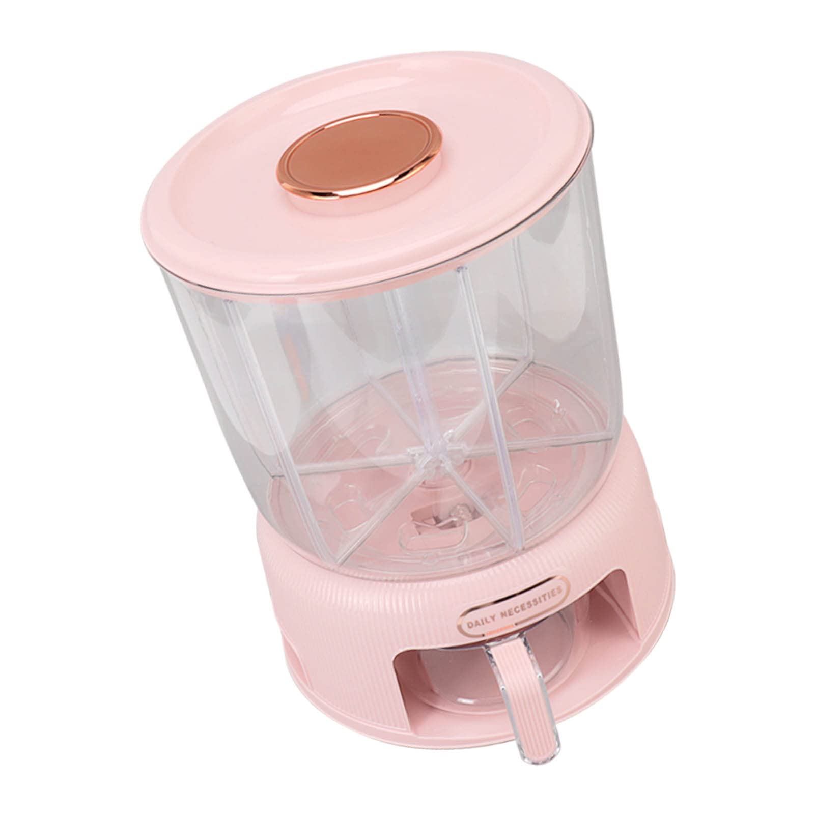 Dispenser per cereali Multi griglie Materiale per uso alimentare di grande capacità Rotazione del secchio del riso per la conservazione degli alimenti domestici (Rosa)
