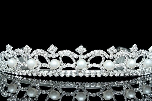 Bridal Rhinestone Crystal Pearl Prom Wedding Tiara Crown T222