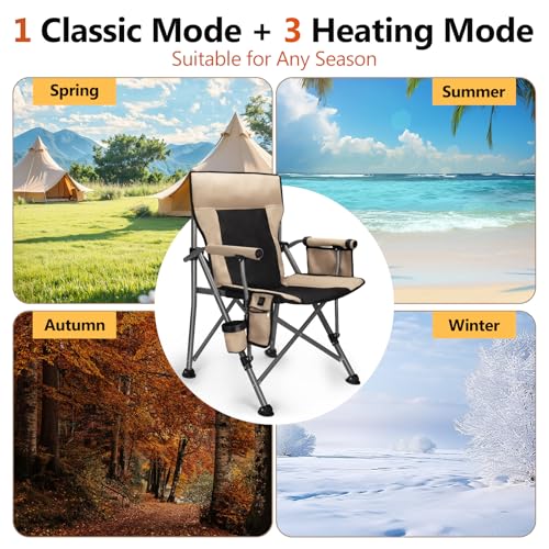 QUYUAN Silla de Camping Calefactable con Batería de 20,000 mAh, Plegable y Resistente, Para Camping en Invierno miniatura 3