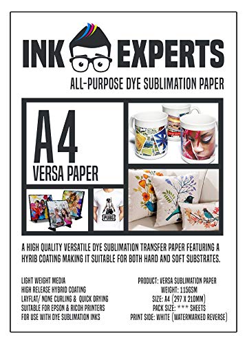 Ink Experts Subli-Versa - Papel de sublimación multiusos (A4, 115u00a0g/m2) 50 Sheets