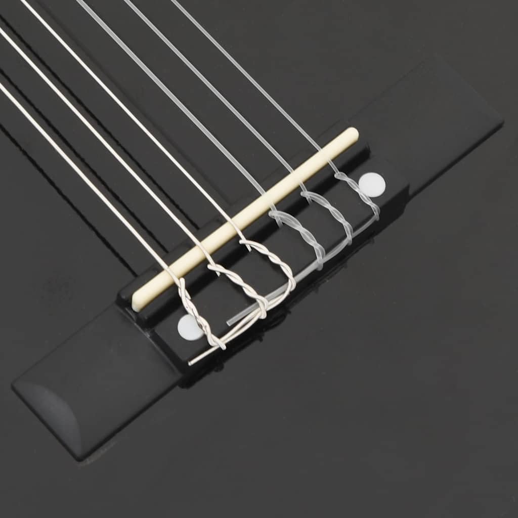 vidaXL Set Chitarra Classica per Principianti 8 pz Strumenti Musicali Chitarra Acustica Giochi Musicali Prodotti per Fare Musica Nera 1/2 34"