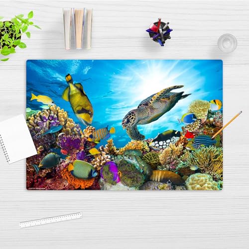 Children's Desk Mat, "Colourful Underwater World", Made of First-Class Durable Vinyl (Plastic), 60 x 40 cm - Image 3