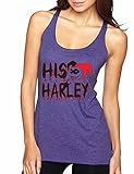 ALLNTRENDS Couple Tank Top His Harley Her Joker Valentin's Day Shirt (Womens XL Mens S, Purple)