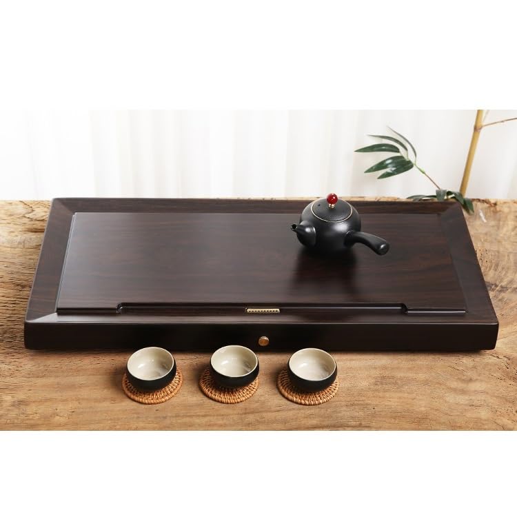 Plateau à Thé Kung Fu Plateau à thé Bureau Maison Simple Plateau en bois massif, Grand et petit Plateau de table à thé de drainage for cérémonie du thé Plateau à thé Table à Thé pour la Maison Plateau