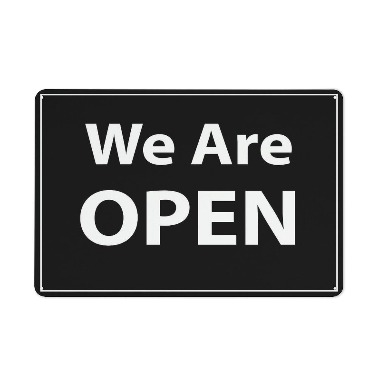 We Are Open 8"x12" Aluminum Sign - Rust-Resistant, Weather-Durable, Easy to Mount