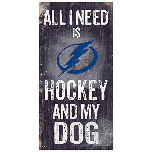 NHL Tampa Bay Lightning Unisex Tampa Bay Lightning Hockey and My Dog Sign, Team Color, 6 x 12