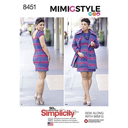 Simplicity US8451HS Women's Dress and Lined Coat Sewing Patterns by Mimi G Style, Sizes 6-14