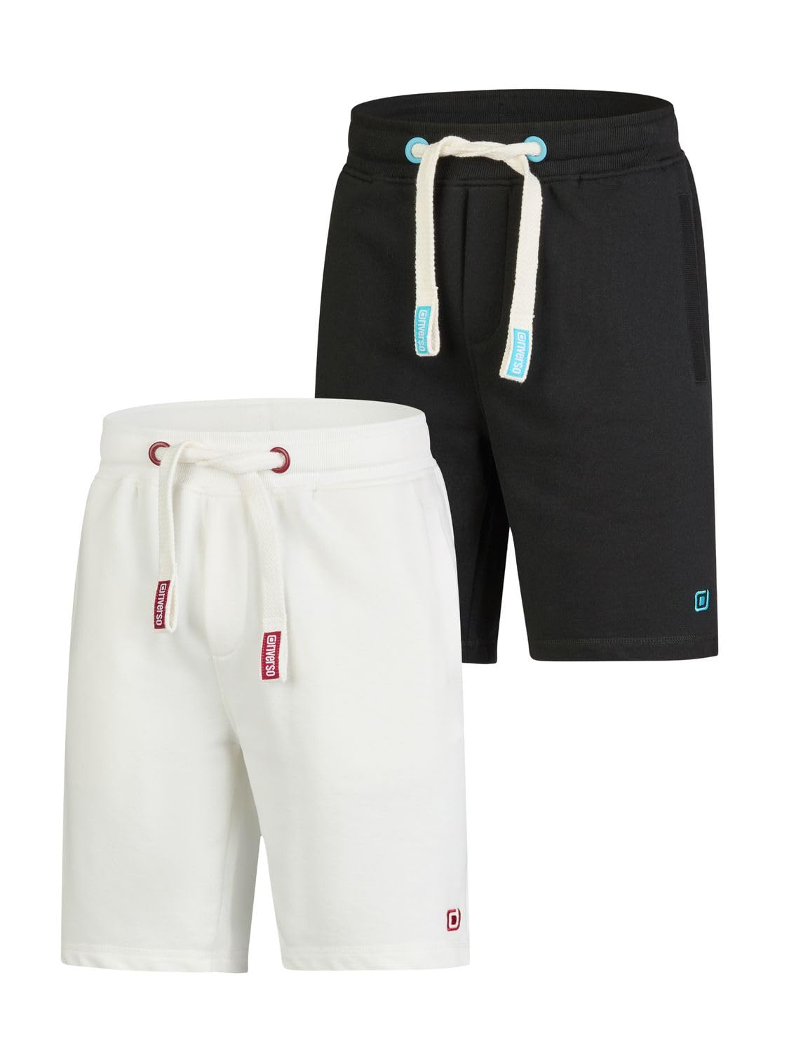 riverso RIVBrian Lot de 2 shorts de sport pour homme, coupe droite, noir, blanc, gris, bleu, vert, tailles S, M, L, XL, XXL, 3XL, 4XL, 5XL
