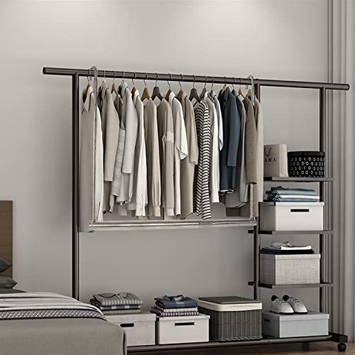 Hdbonemu Closet Hanging Rod, Adjustable Width And Height Space-Saving Clothes Hanging Bar, 1 Pack Chrome thumb #4