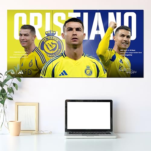 Image of Posternet Football Legend Inspired Poster Set of 3 | 12 x 18 Inch Laminated Wall Posters | Premium 170 GSM Paper Print | Sports Room Decor for Bedroom, Living Room, Office, Gaming Setup | Motivational Football Artwork