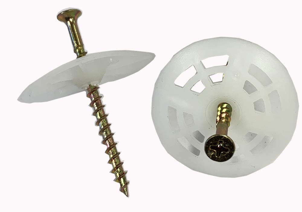 Insulation Board Washer with 2-1/2 Zinc Wood Fastener, 1000 Pieces per Box