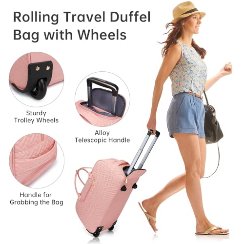 Image of Duffle Bag for Travel, Weekender Bag with Shoe Compartment, Carry On Overnight Bag for Women Gym Bag, C-rolling version