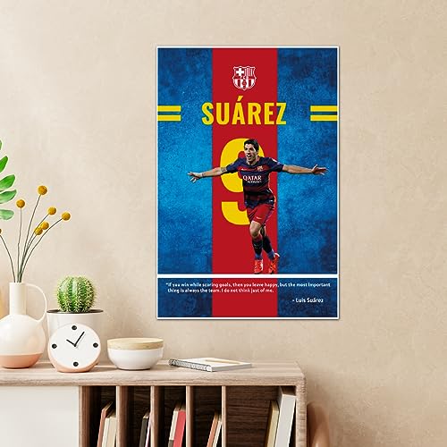 Image of TenorArts Luis Suarez Poster Barcelona Quotes Wall Posters Adhesives on back with Thick 300 GSM Matt Finish Papers (18inches x 12inches)
