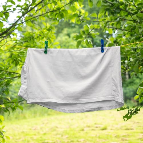 KADAX 20 m Wäscheleine mit Kunststoffummantelung, Wäscheseil für Haushalt & Garten & Camping, Reißfeste und Rostfeste Leine, Starke und Stabile Wäscheschnur (Gelb)